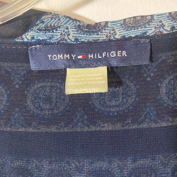 Tommy Hilfiger Blue and Cream Paisley Blouse - Picture 3 of 5